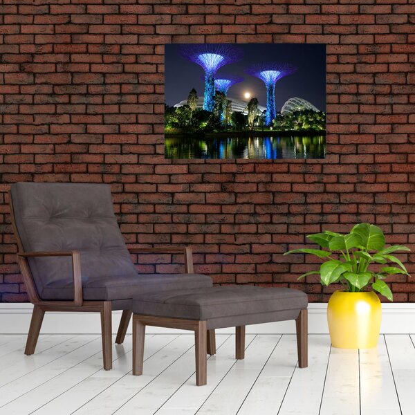 Slika punog mjeseca u singapurskim vrtovima (70x50 cm)