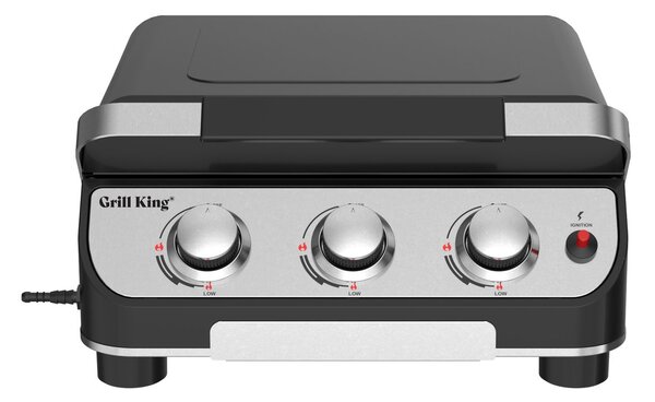 Grill King BBQ IRON PRO plinska plancha s 3 plamenika + plinski regulator s crijevom