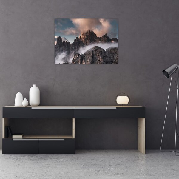 Slika - Talijanski Dolomiti skriveni u magli (70x50 cm)