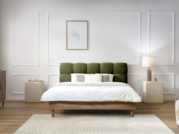 Zeleni tapecirani bračni krevet s podnicom 160x200 cm Kumo – Bobochic Paris