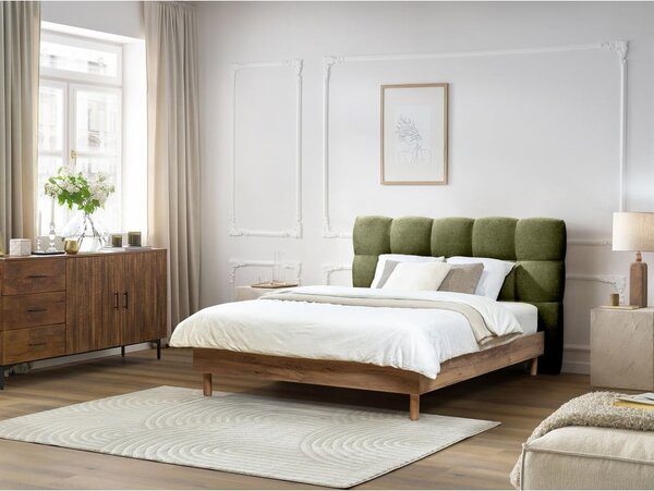 Zeleni tapecirani bračni krevet s podnicom 160x200 cm Kumo – Bobochic Paris