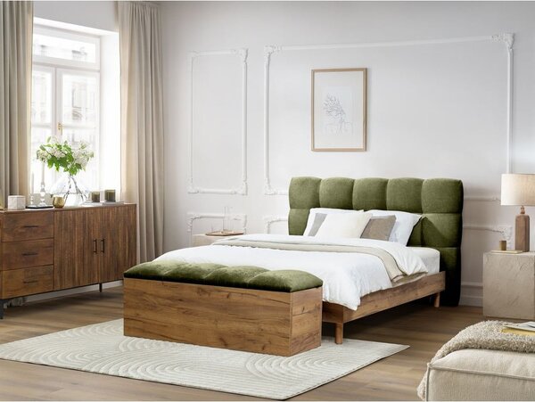 Zeleni tapecirani bračni krevet s podnicom 160x200 cm Kumo – Bobochic Paris