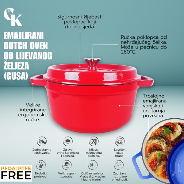 Grill King Cast Iron okrugli Dutch oven, 28 cm