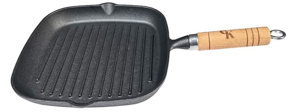 Grill King Cast Iron grill tava s drvenom ručkom, 22 cm