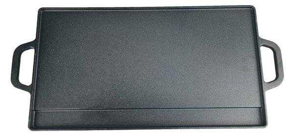 Grill King Outdoor Cast Iron BBQ dvostrana grill plancha s integriranim ručkama, 38x23 cm