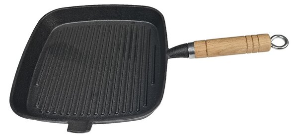 Grill King Cast Iron grill tava s drvenom ručkom, 25 cm