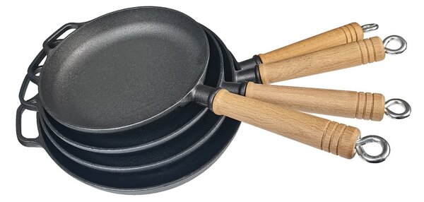 Grill King Cast Iron tava s drvenom ručkom, 23 cm