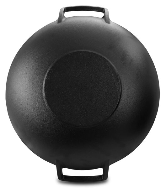 Grill King Cast Iron wok s integriranim ručkama i drvenim poklopcem, 36 cm