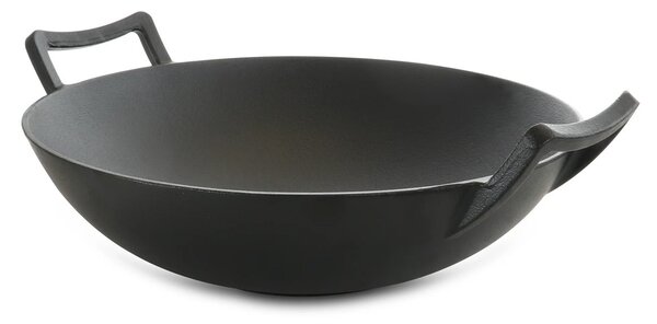 Grill King Cast Iron wok s integriranim ručkama i drvenim poklopcem, 36 cm