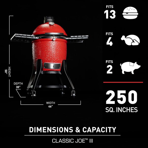 Kamado Joe Classic Joe Series III keramički roštilj na ugljen s postoljem, 18"/46 cm