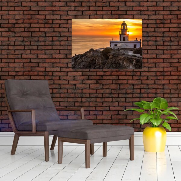 Slika svjetionika pri zalasku sunca (70x50 cm)