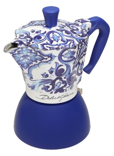 Bialetti Dolce & Gabbana Mediterranean Blue Moka Induction kafetijera, 6 šalica
