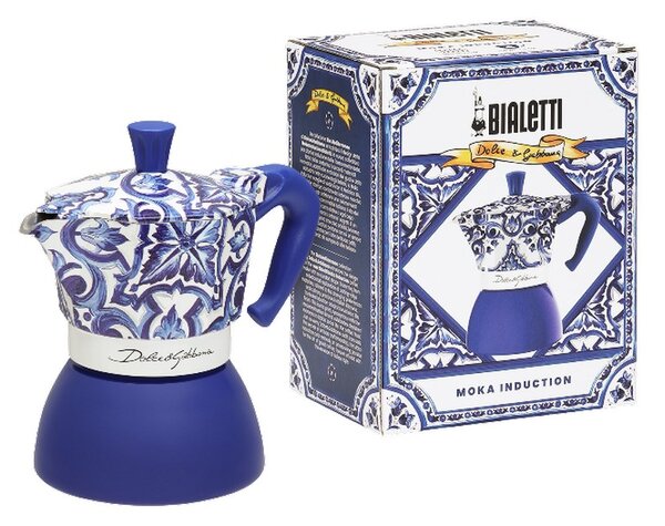Bialetti Dolce & Gabbana Mediterranean Blue Moka Induction kafetijera, 6 šalica