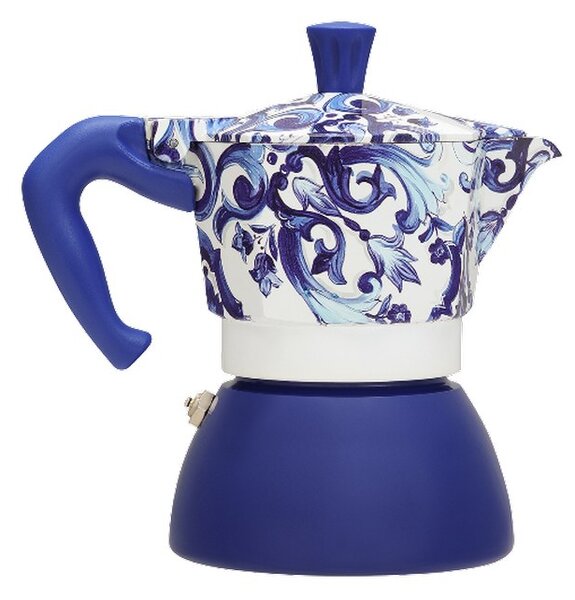Bialetti Dolce & Gabbana Mediterranean Blue Moka Induction kafetijera, 4 šalice