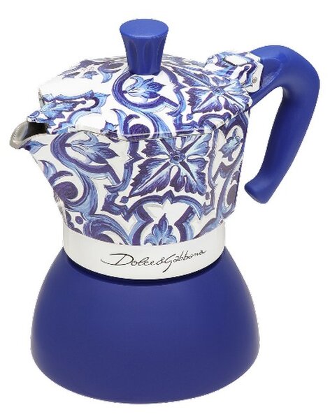 Bialetti Dolce & Gabbana Mediterranean Blue Moka Induction kafetijera, 4 šalice