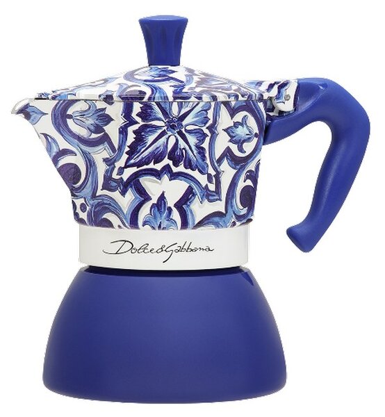 Bialetti Dolce & Gabbana Mediterranean Blue Moka Induction kafetijera, 4 šalice