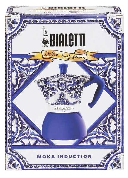 Bialetti Dolce & Gabbana Mediterranean Blue Moka Induction kafetijera, 4 šalice