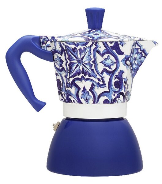 Bialetti Dolce & Gabbana Mediterranean Blue Moka Induction kafetijera, 6 šalica