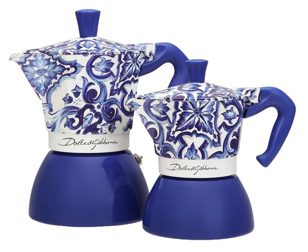 Bialetti Dolce & Gabbana Mediterranean Blue Moka Induction kafetijera, 4 šalice