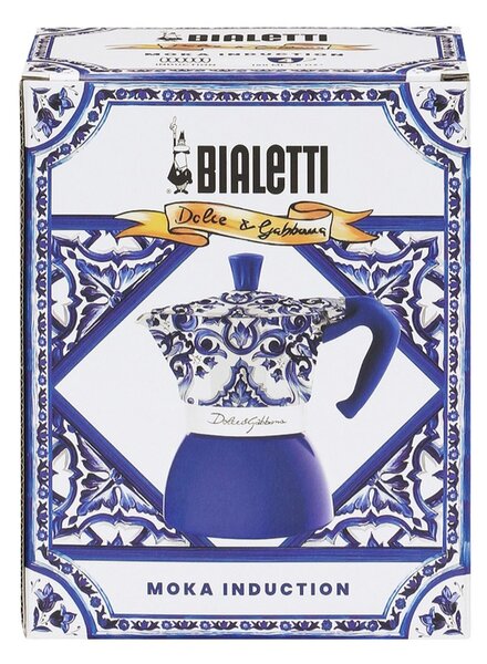 Bialetti Dolce & Gabbana Mediterranean Blue Moka Induction kafetijera, 6 šalica