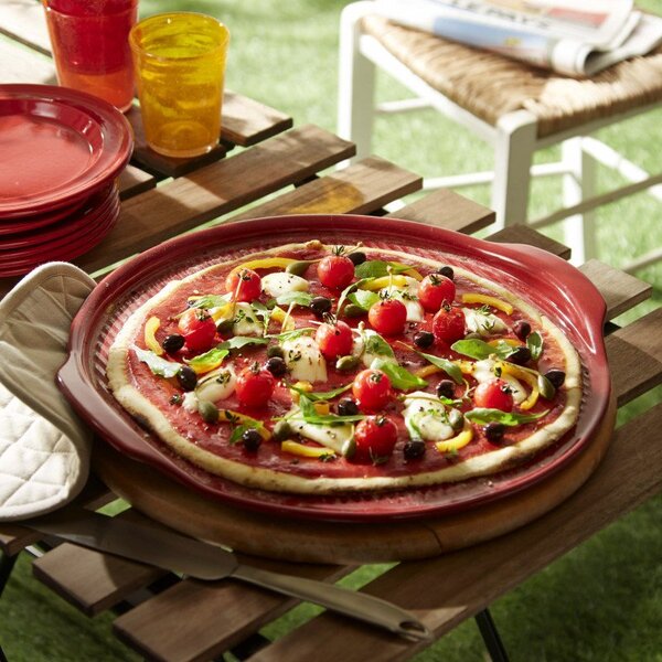 Emile Henry BBQ Ridged keramički pekač za pizzu