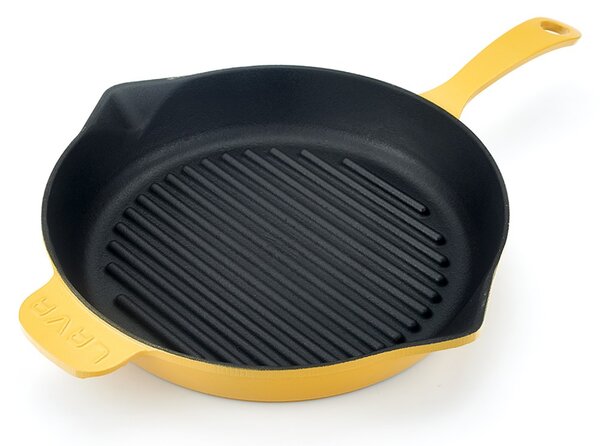 Lava okrugla rebrasta grill tava s odljevnim kanalima