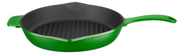 Lava okrugla rebrasta grill tava s odljevnim kanalima
