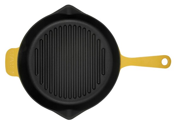 Lava okrugla rebrasta grill tava s odljevnim kanalima