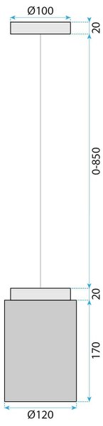 Lampa Viseća APP1810-1CP Frosted Grey