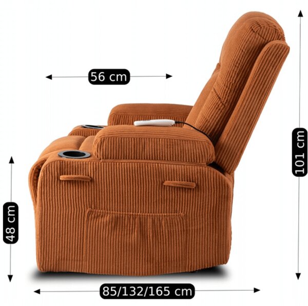 JAKS Masažna fotelja smeđi menčester Box