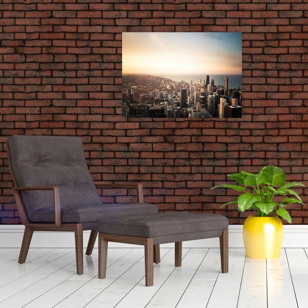 Slika zalaska sunca nad gradom (70x50 cm)