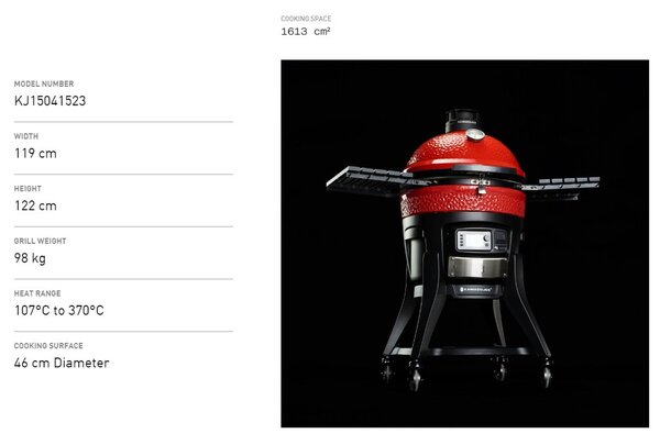Kamado Joe Konnected Joe Digital keramički roštilj i dimilica na ugljen s postoljem, 18"/46 cm