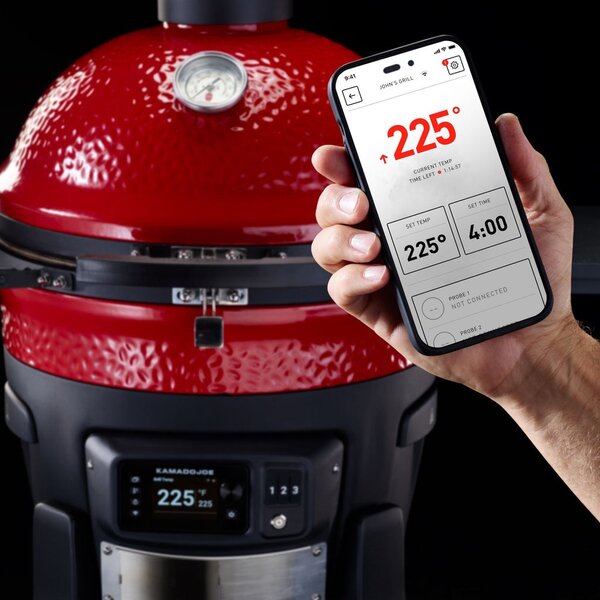 Kamado Joe Konnected Joe Digital keramički roštilj i dimilica na ugljen s postoljem, 18"/46 cm
