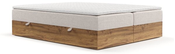 Bež/u prirodnoj boji boxspring krevet s prostorom za pohranu 160x200 cm Faro – Maison de Rêve