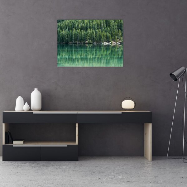 Slika - Četinari uz jezero (70x50 cm)