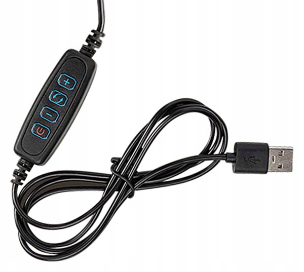 12W LED pokretna podna svjetiljka 180 cm USB crna