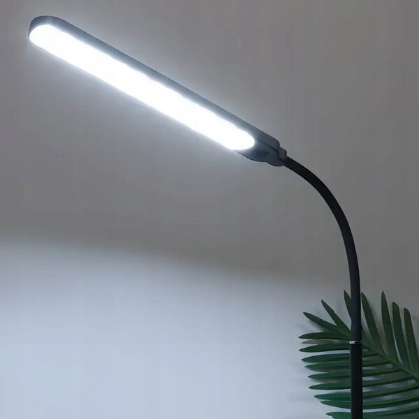 LED pokretna podna svjetiljka 198 cm 6-stupanjski + daljinski upravljač crna