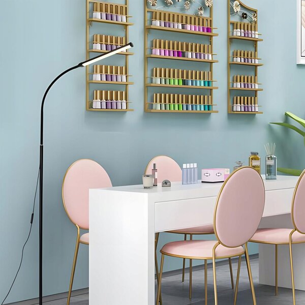 12W LED pokretna podna svjetiljka 180 cm USB crna