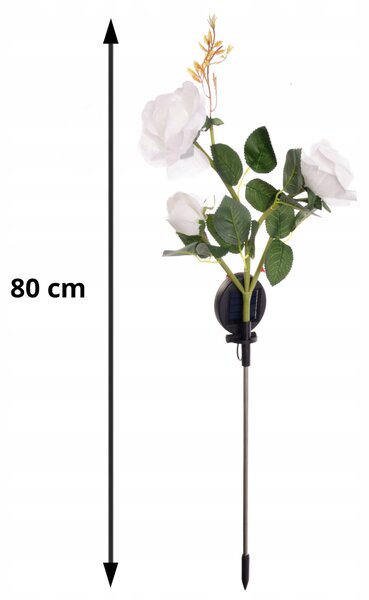 Solarna ukrasna LED RGB vrtna svjetiljka ruža 80 cm