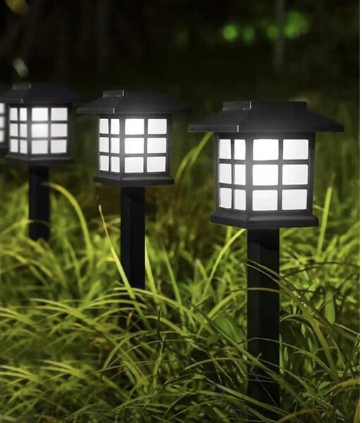 6x solarni pod hladna bijela vrtna svjetiljka 37 cm