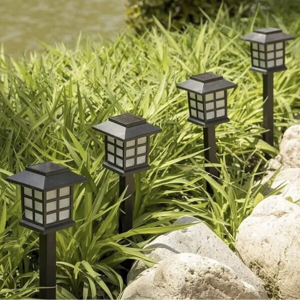 6x solarni pod hladna bijela vrtna svjetiljka 37 cm
