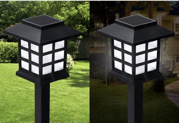 6x solarni pod hladna bijela vrtna svjetiljka 37 cm