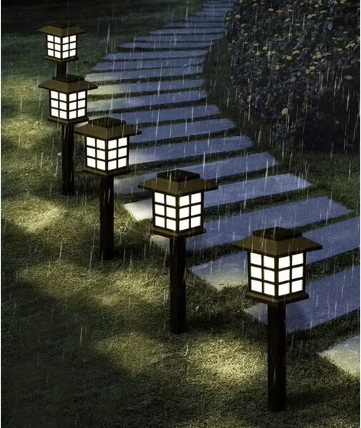 6x solarni pod hladna bijela vrtna svjetiljka 37 cm
