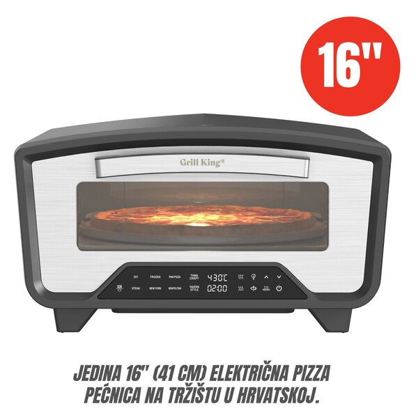 Grill King Pizzaiolo 16" ROTATE SERIES II digitalni samorotirajući električni pekač pizza, bureka, lazanja i ostalih jela