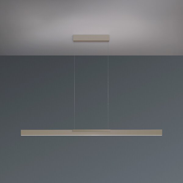 BOPP Bopp LED viseća lampa Nano 2.0, duljina 140 cm, taupe, metal, prigušiva, Bež, Dnevni boravak/blagovaonica, Aluminij