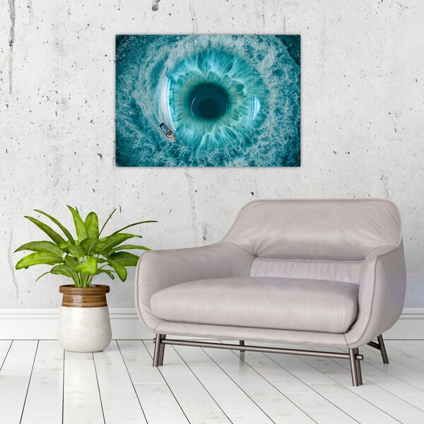Staklena slika mora s brodom (70x50 cm)