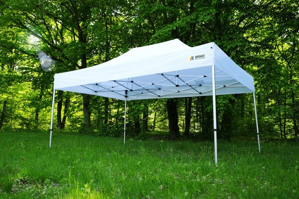 Reklamni šator 4x6 m Premium (Alu) s 3 stranice – Brzo postavljiv - sa 3 zida - Bijela
