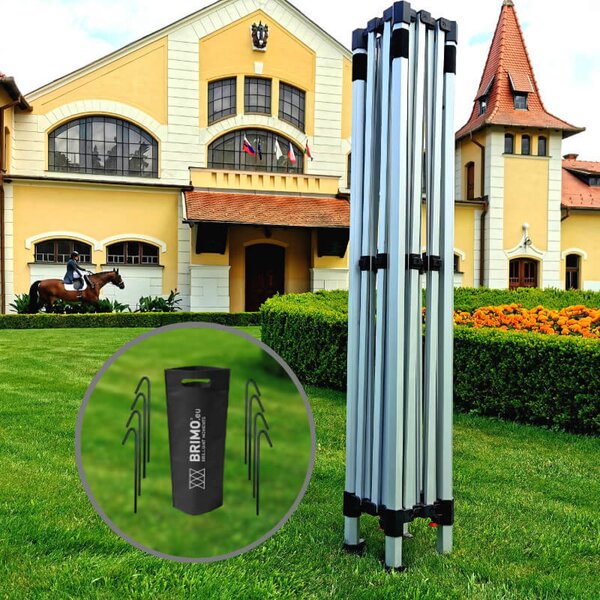 Aluminijski sklopivi prodajni šator 3x3m: Brzina i pouzdanost za neprofitne udruge i klubove - sa 3 zida - Crno