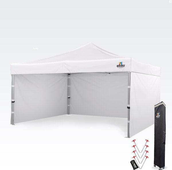 Aluminijski promo šator 4x4 m ALU EXCLUSIVE – 3 stjene, HEX 45 mm - sa 3 zida - Bijela