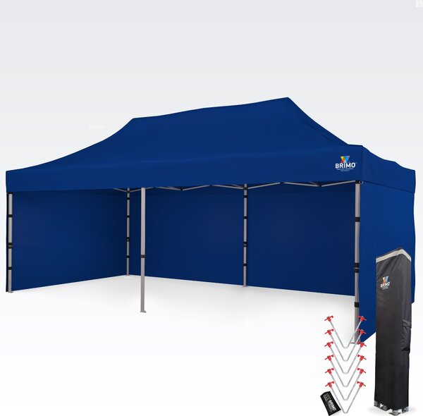 Aluminijski nožničasti šator 4x8 m za motosport i depo - sa 3 zida - Plava